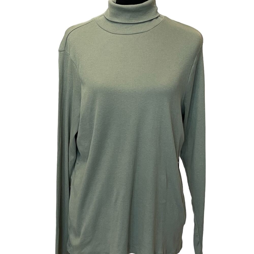 New ~ BP. NORDSTROM  ~ Green Hedge Ribbed Turtle Neck Top Size 3X